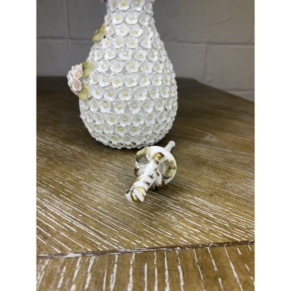 Antique Meissen Style Snowball Schneeballen Flower Perfume Bottle Vanity Cologne - Picture 12 of 12